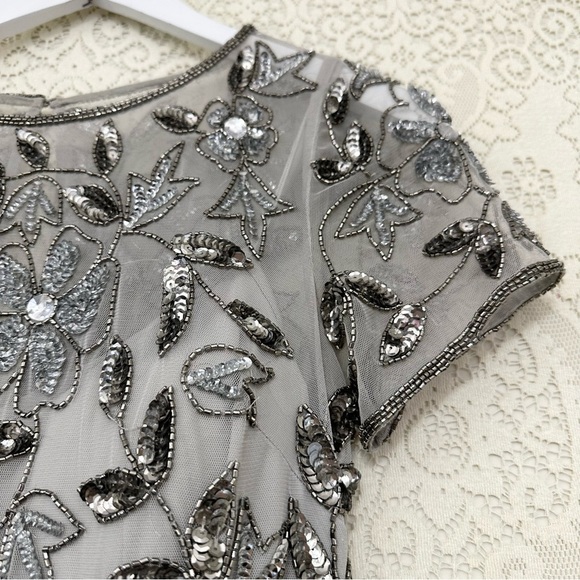 Adrianna Papell Women's Floral Beaded Godet Gown - Picture 4 of 16